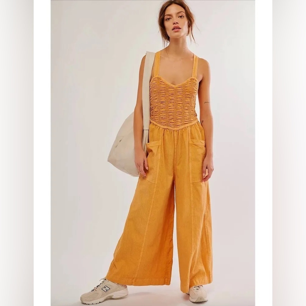 Free People Forever Always Cotton Wide Leg Jumpsuit (medium)